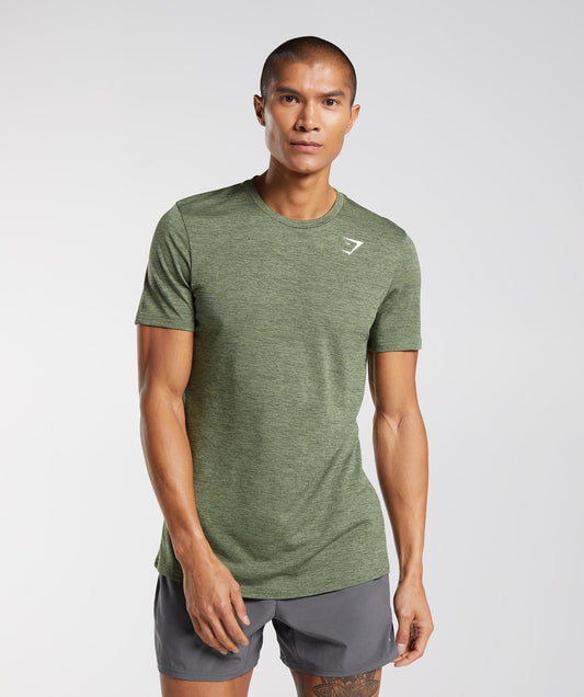 Gymshark Arrival Marl T-Shirt - Core Olive/Kalamata Olive Marl