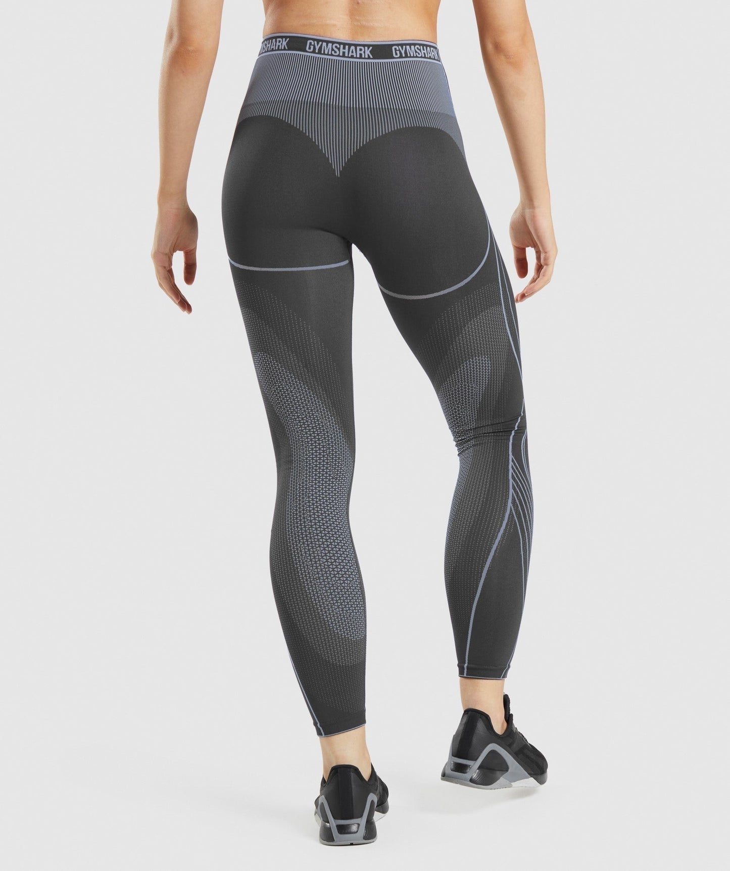 Gymshark Apex Seamless High Rise Leggings - Onyx Grey/Lavender Blue