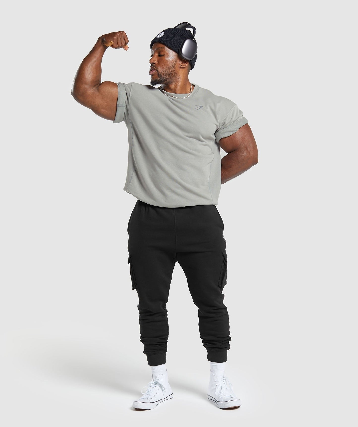 Gymshark Power Washed Short Sleeve Crew - Smokey Grey