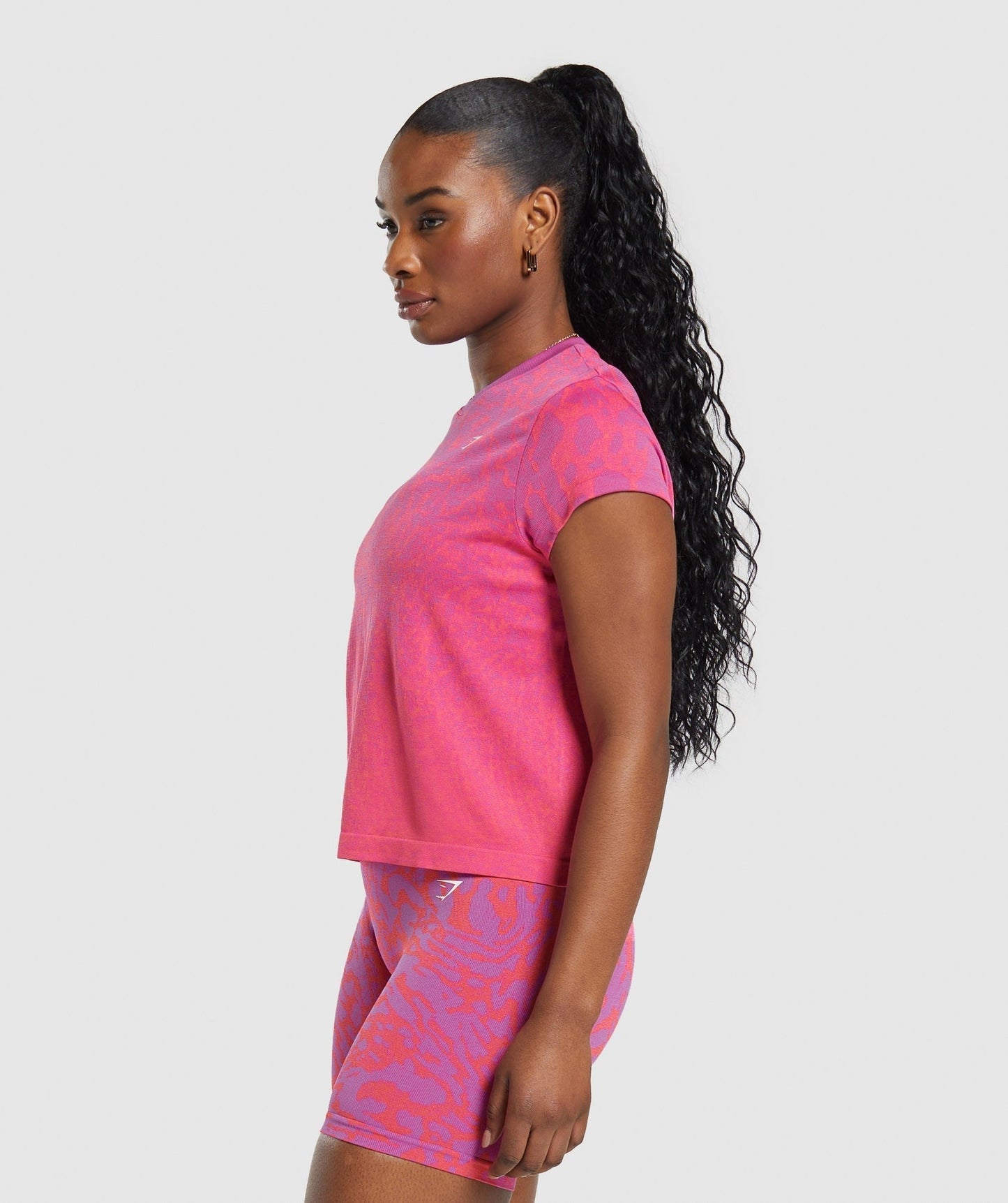 Gymshark Adapt Safari Seamless Faded T-Shirt - Shelly Pink/Fly Coral