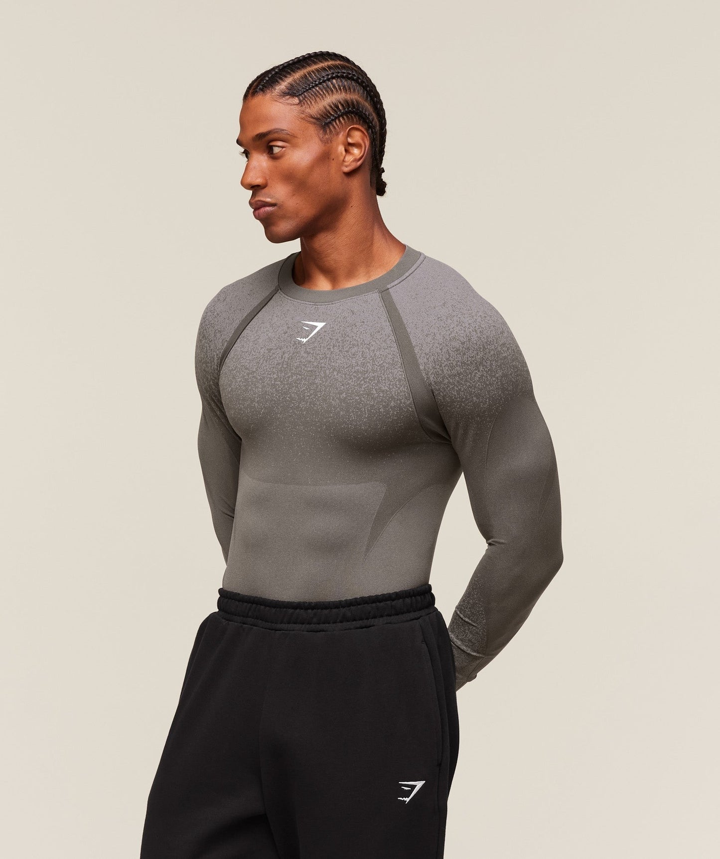 Gymshark Shadow Seamless Long Sleeve T-Shirt - Meteor Grey