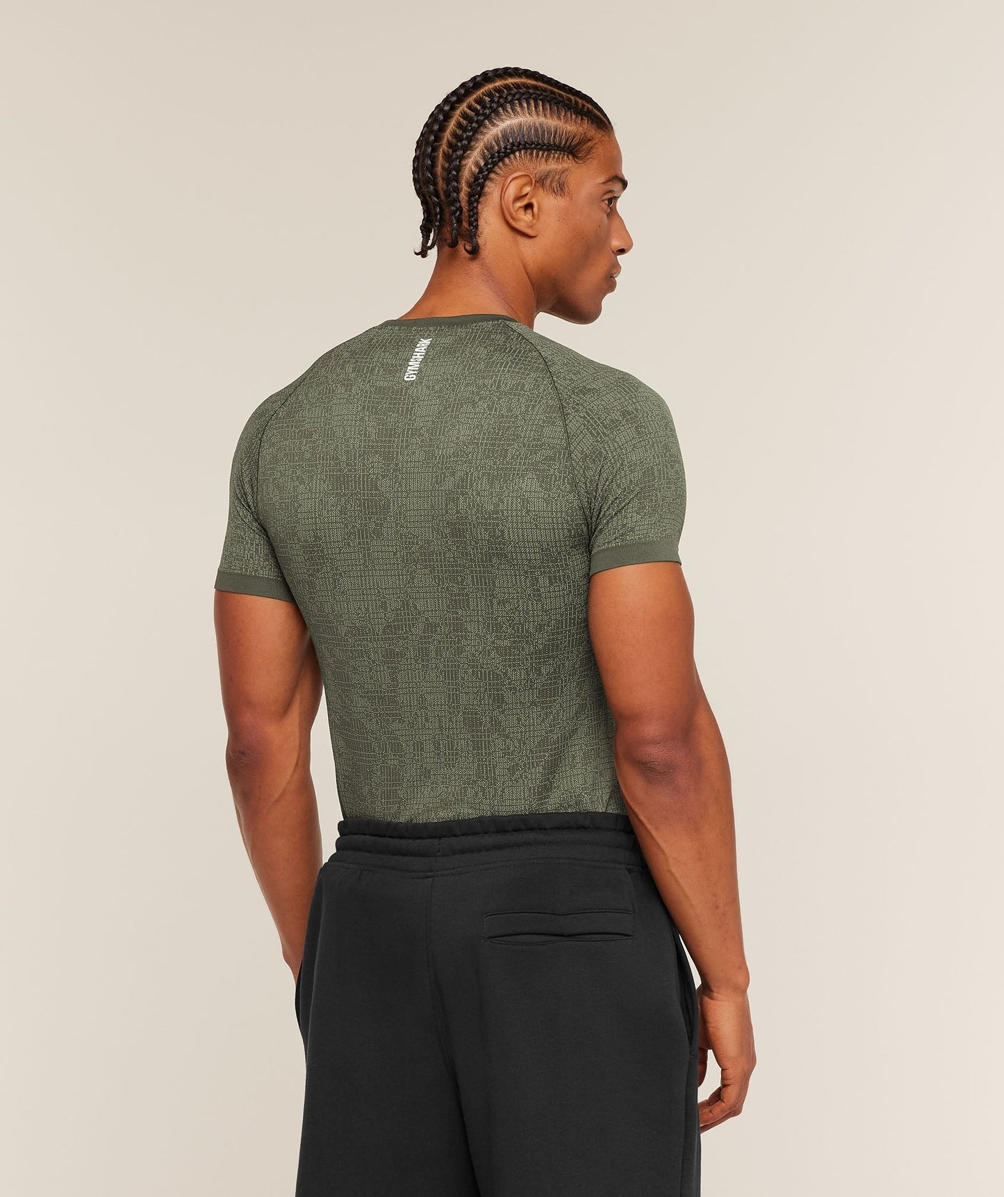Gymshark Geo Seamless Grid T-Shirt - Strength Green/Haze Green