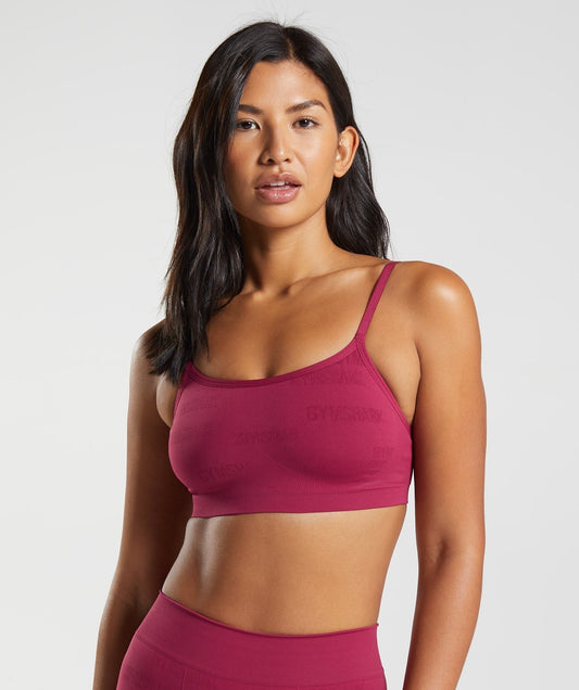 Gymshark Seamless Jacquard Bralette - Currant Pink