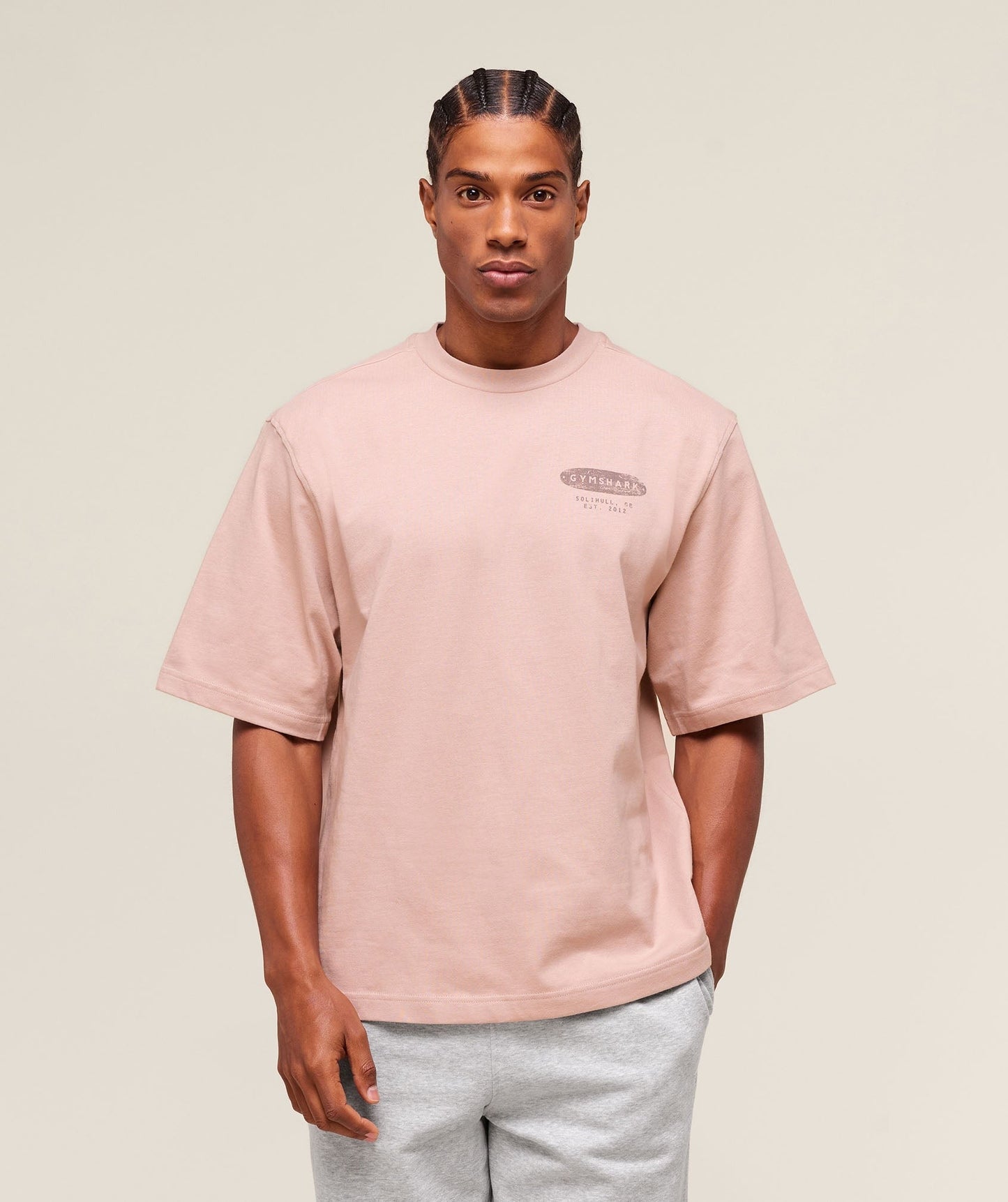 Gymshark For The Lifters Boxy T-Shirt - Rest Pink