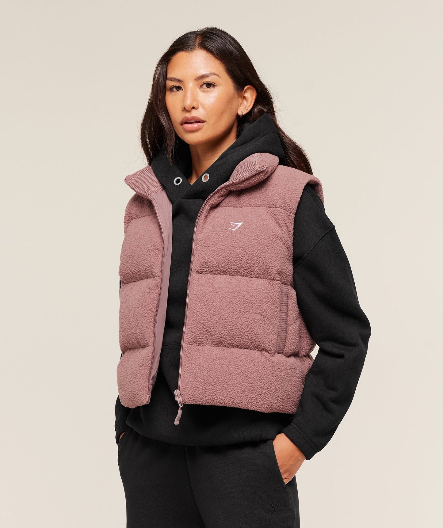 Gymshark Borg Puffer Vest - Chestnut Pink