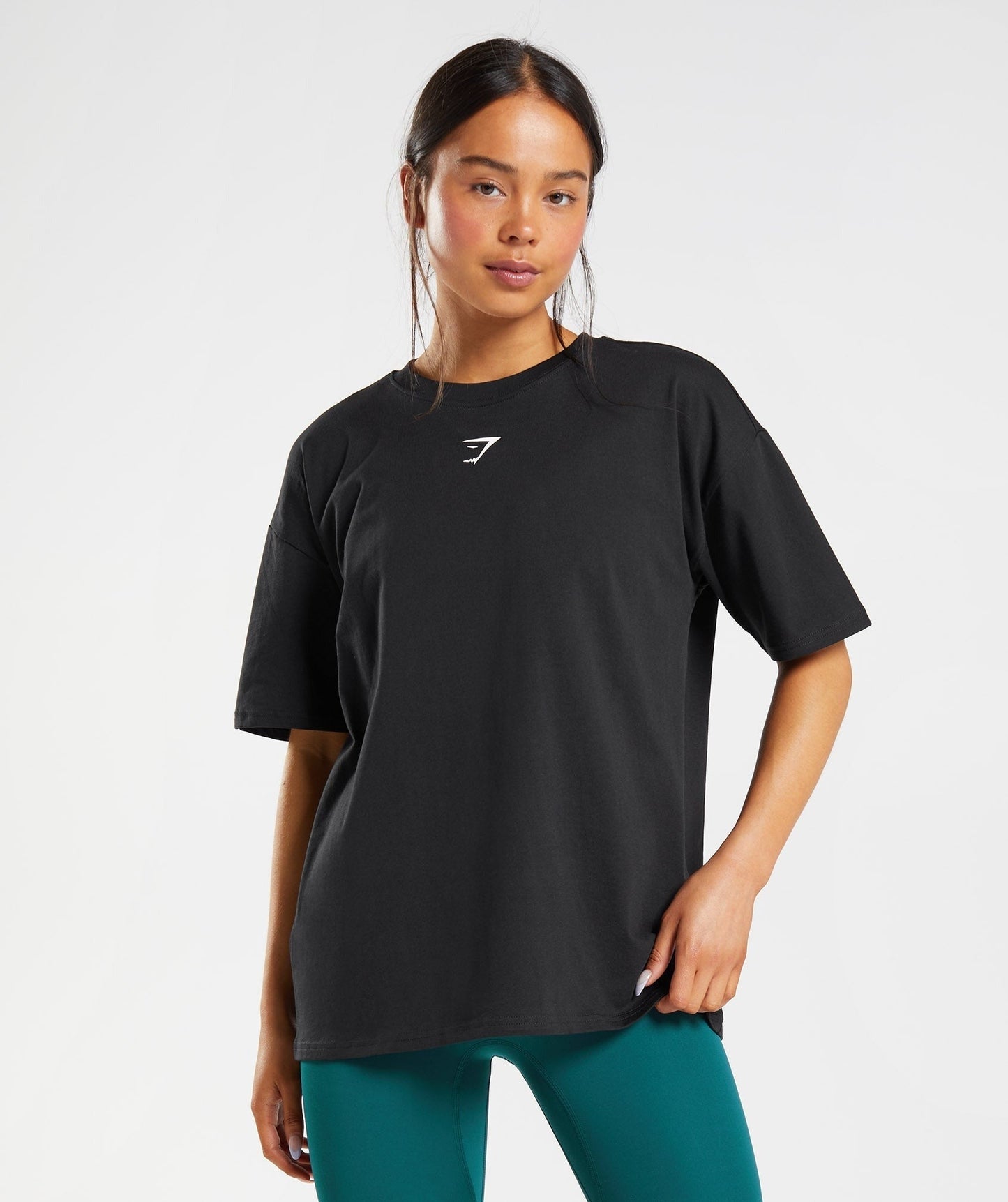 Gymshark Fraction Oversized T-Shirt - Black/White