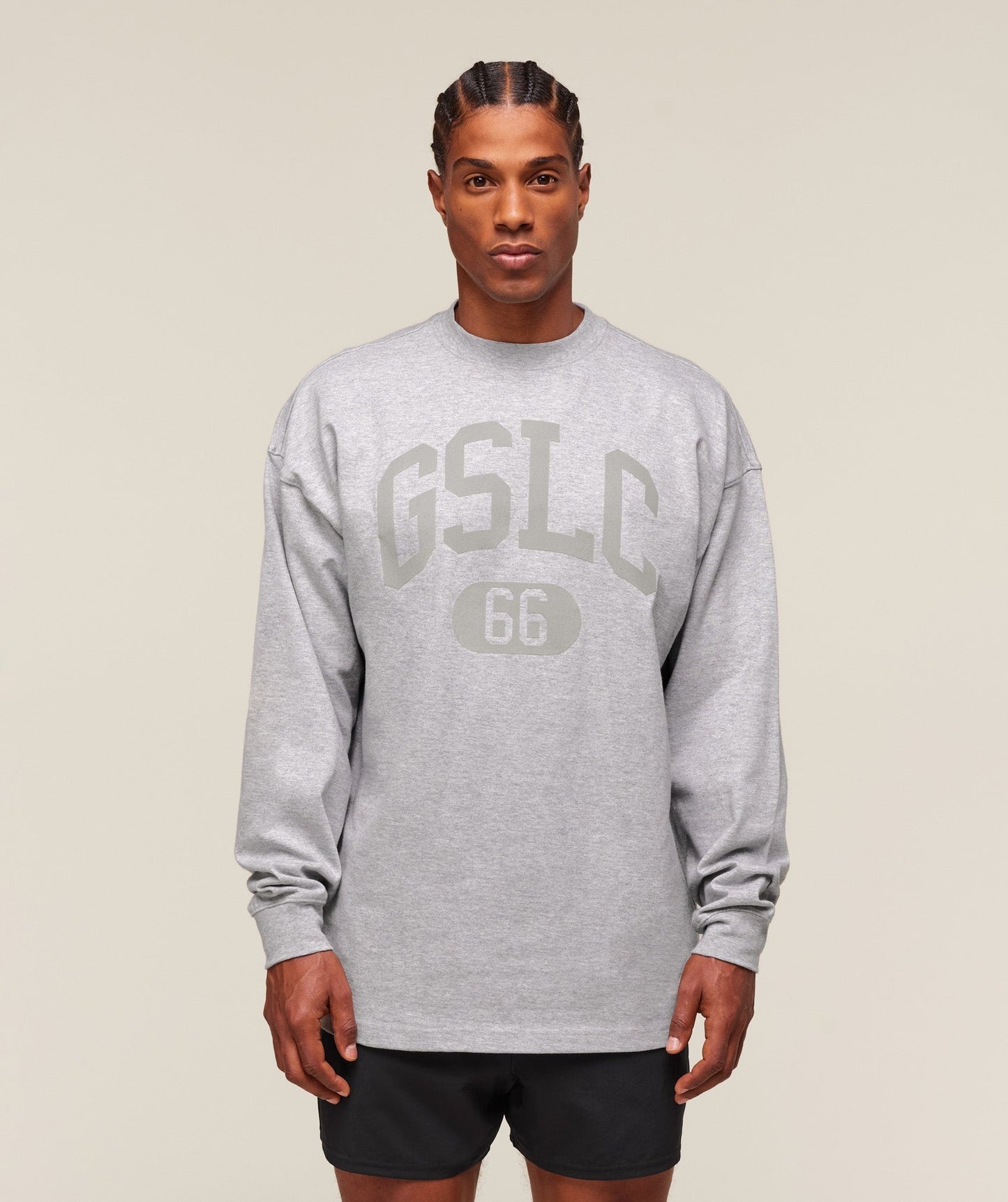 Gymshark GSLC Long Sleeve T-Shirt - Light Grey Core Marl