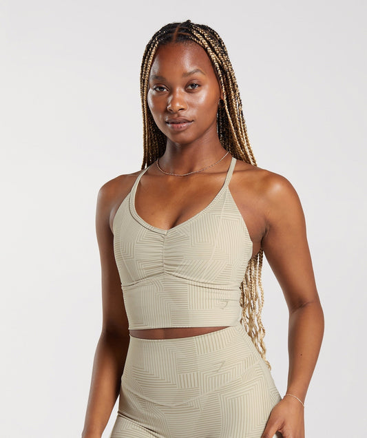 Gymshark ELEVATE LONGLINE SPORTS BRA - Sandy Brown