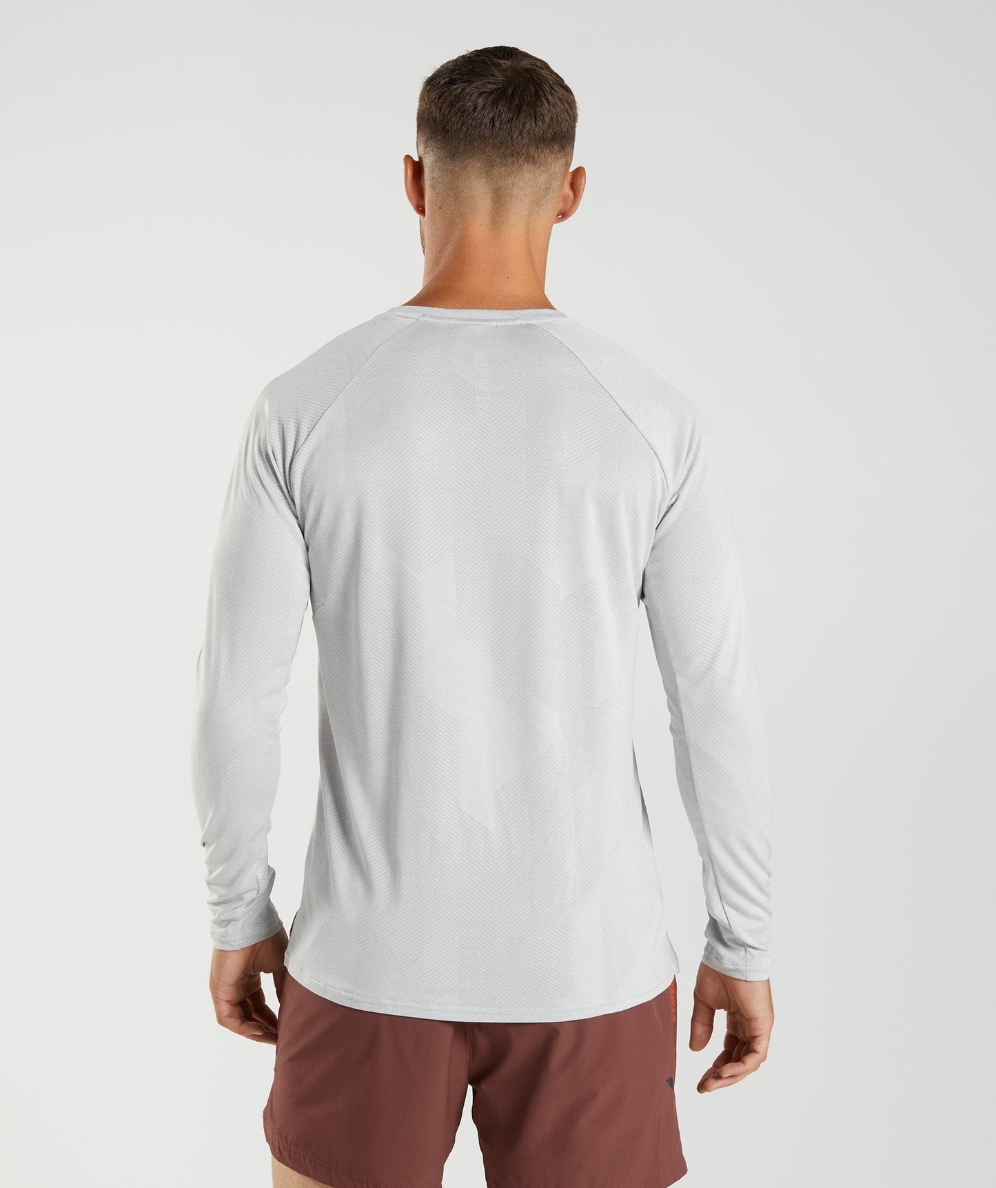 Gymshark Apex Long Sleeve T-Shirt - Light Grey/White