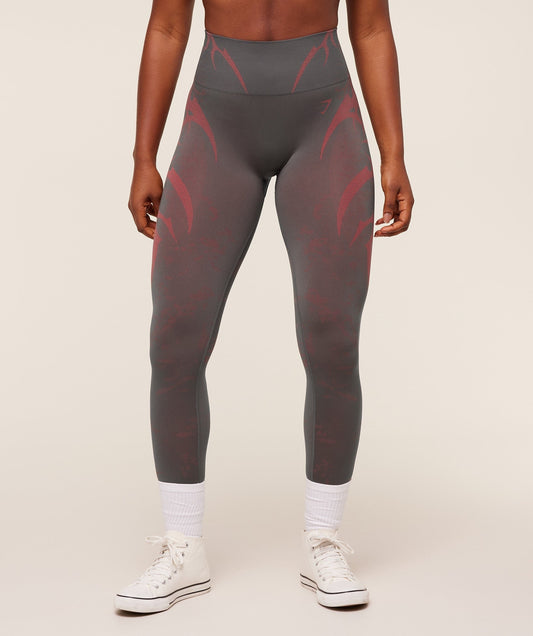 Gymshark Storm Seamless Leggings - GS Dark Grey/GS Zesty Red