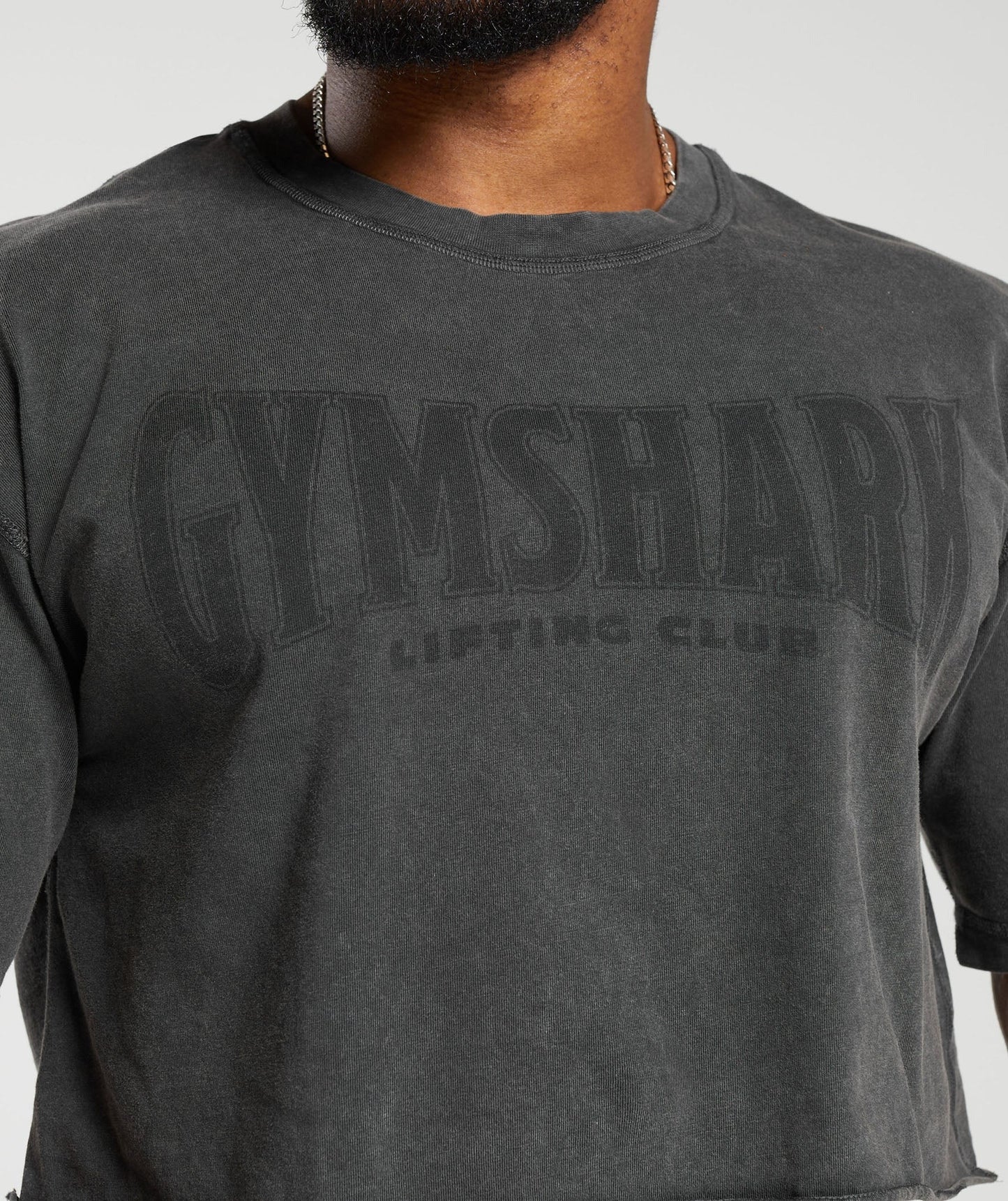 Gymshark Heritage Washed Crop T-Shirt - Onyx Grey