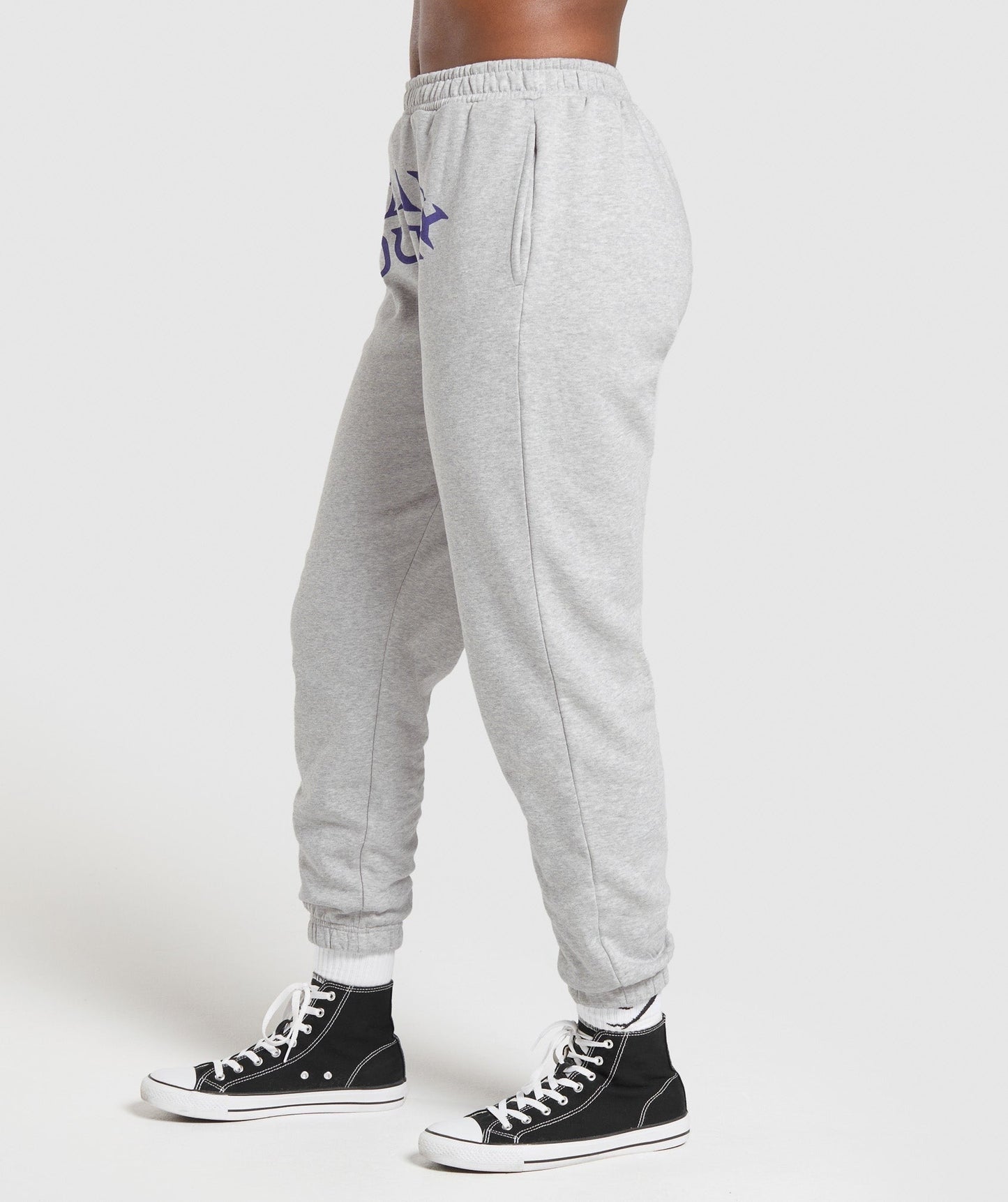 Gymshark Heavy Duty Graphic Loopback Joggers - Light Grey Core Marl