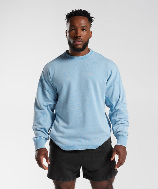 Gymshark Power Washed Crew - Ozone Blue