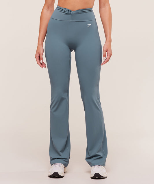 Gymshark Twist Front Straight Leg Leggings - Iron Blue