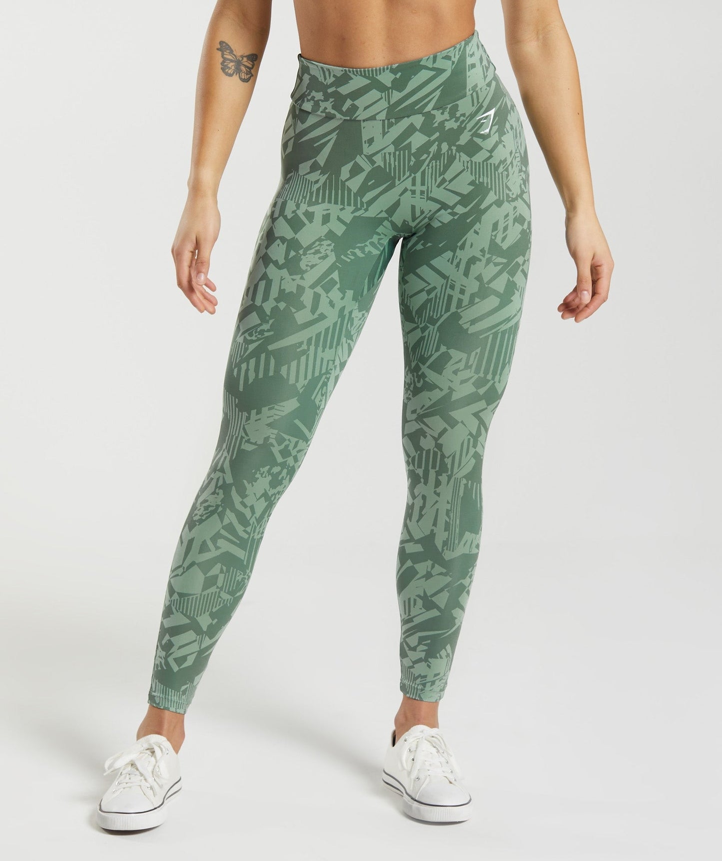 Gymshark Power Regular Leggings - Willow Green/Desert Sage Green