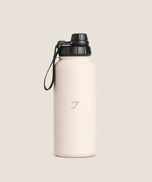 Gymshark Metal Insulated Bottle 1L - Oat White