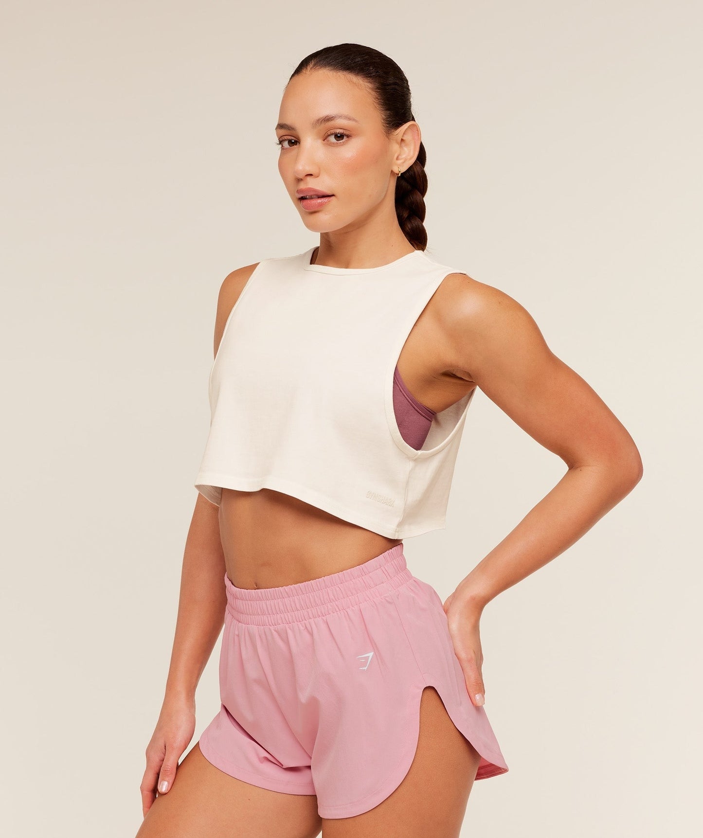 Gymshark To From Cut Off Tee - Soft White/Wash