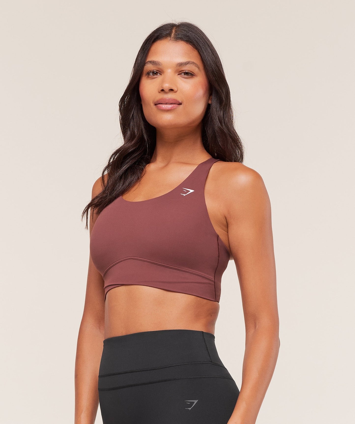 Gymshark Cross Over Sports Bra - Burgundy Brown