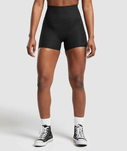 Gymshark Ribbed Shorts - Black