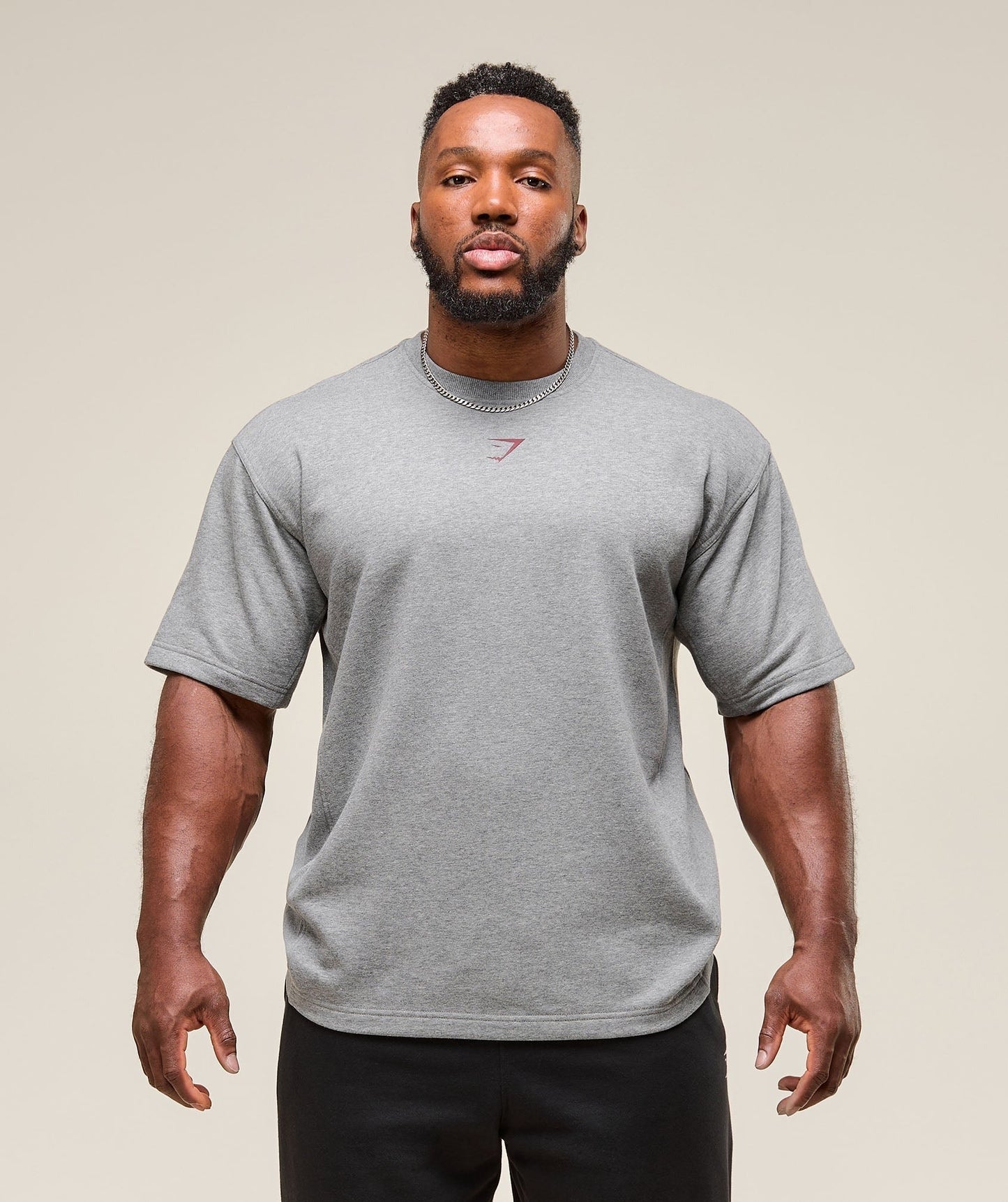Gymshark Power Short Sleeve Crew - Charcoal Core Marl