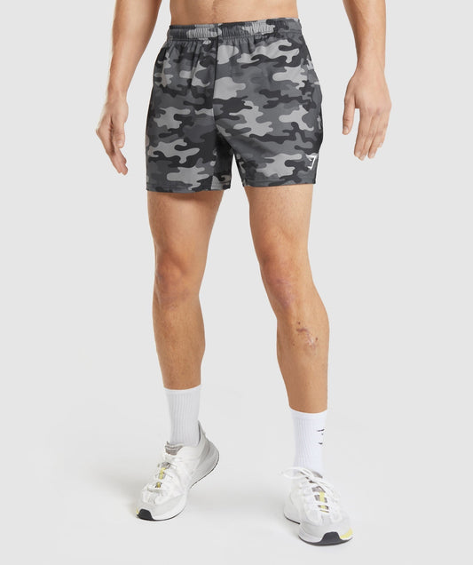 Gymshark Arrival 5" Shorts - Grey Print