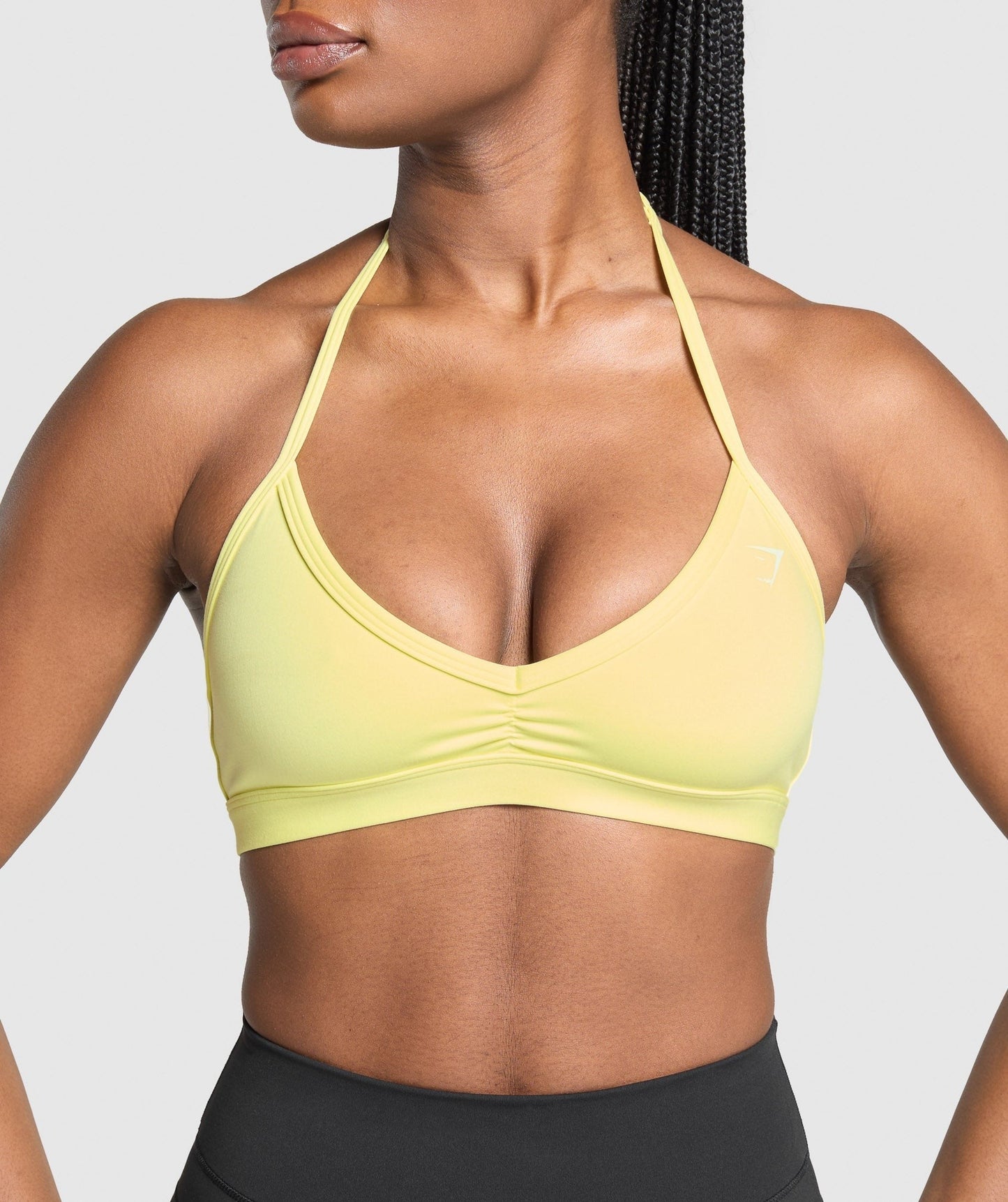 Gymshark Minimal Halterneck Sports Bra - Refresh Yellow