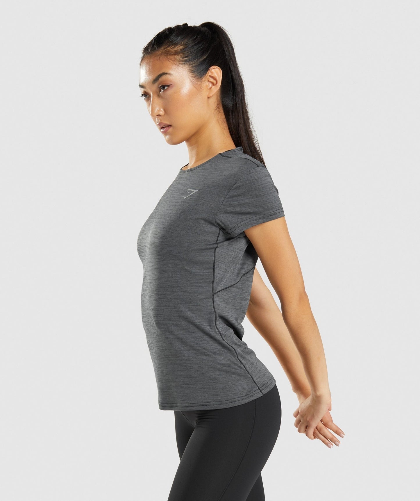 Gymshark Speed T-Shirt - Black/Charcoal Marl
