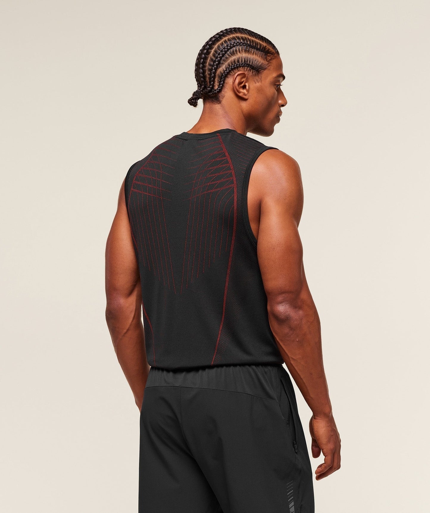 Gymshark Apex Seamless Tank - Black/Carmine Red