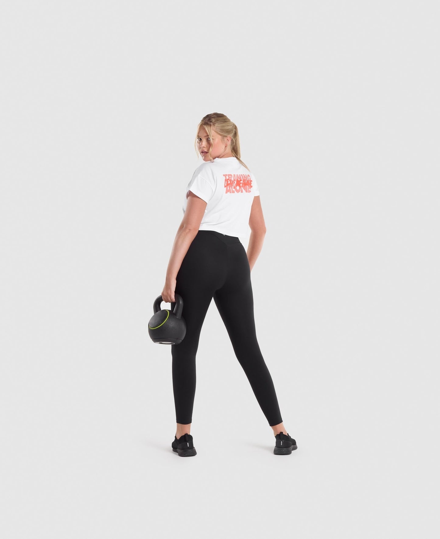 Gymshark Training Alone Graphic Crop T-Shirt - White