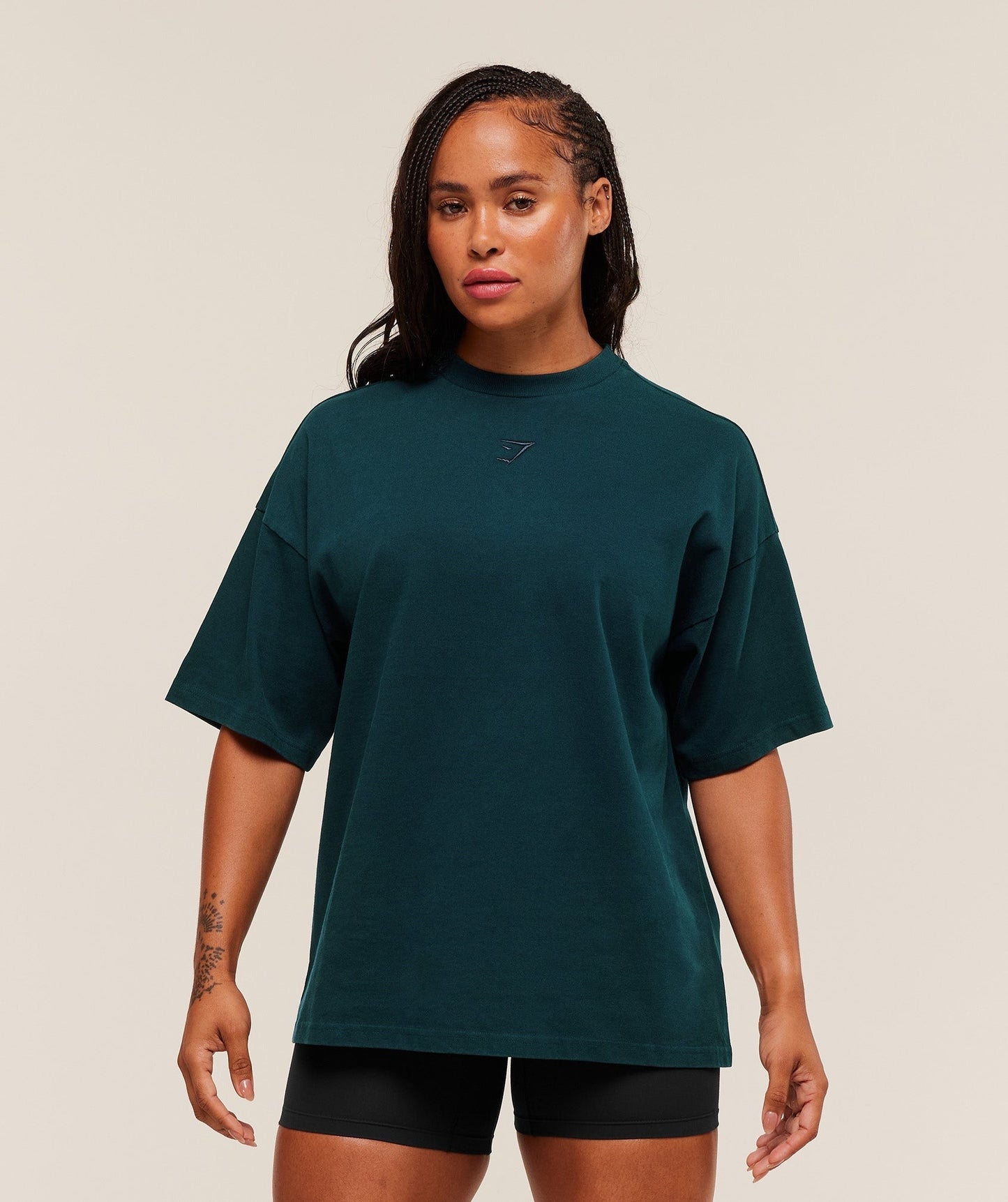 Gymshark Power Washed Oversized T-Shirt - Deep Petrol Blue/Acid Wash