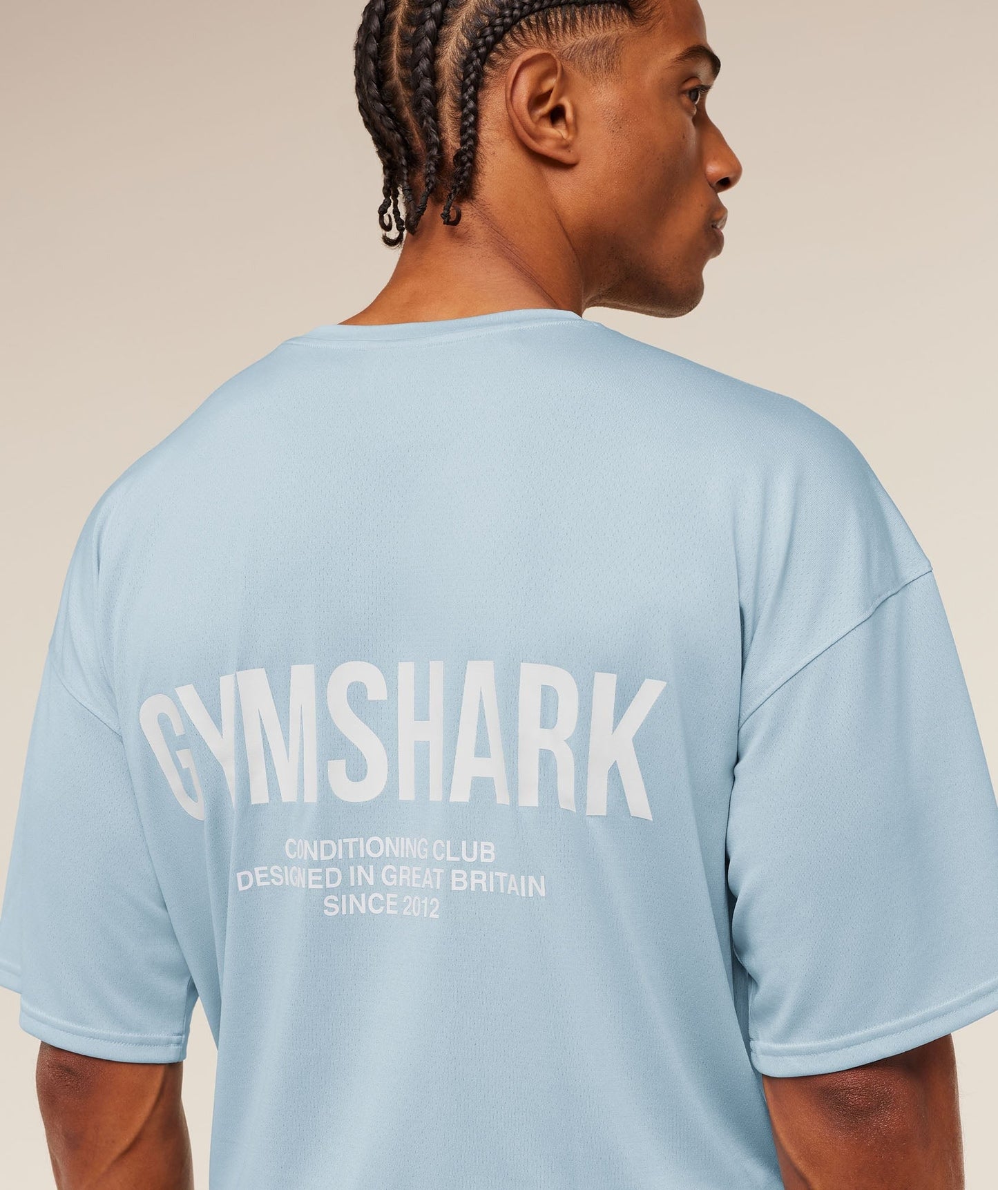 Gymshark Conditioning Club Oversized T-Shirt - Chilled Blue/White