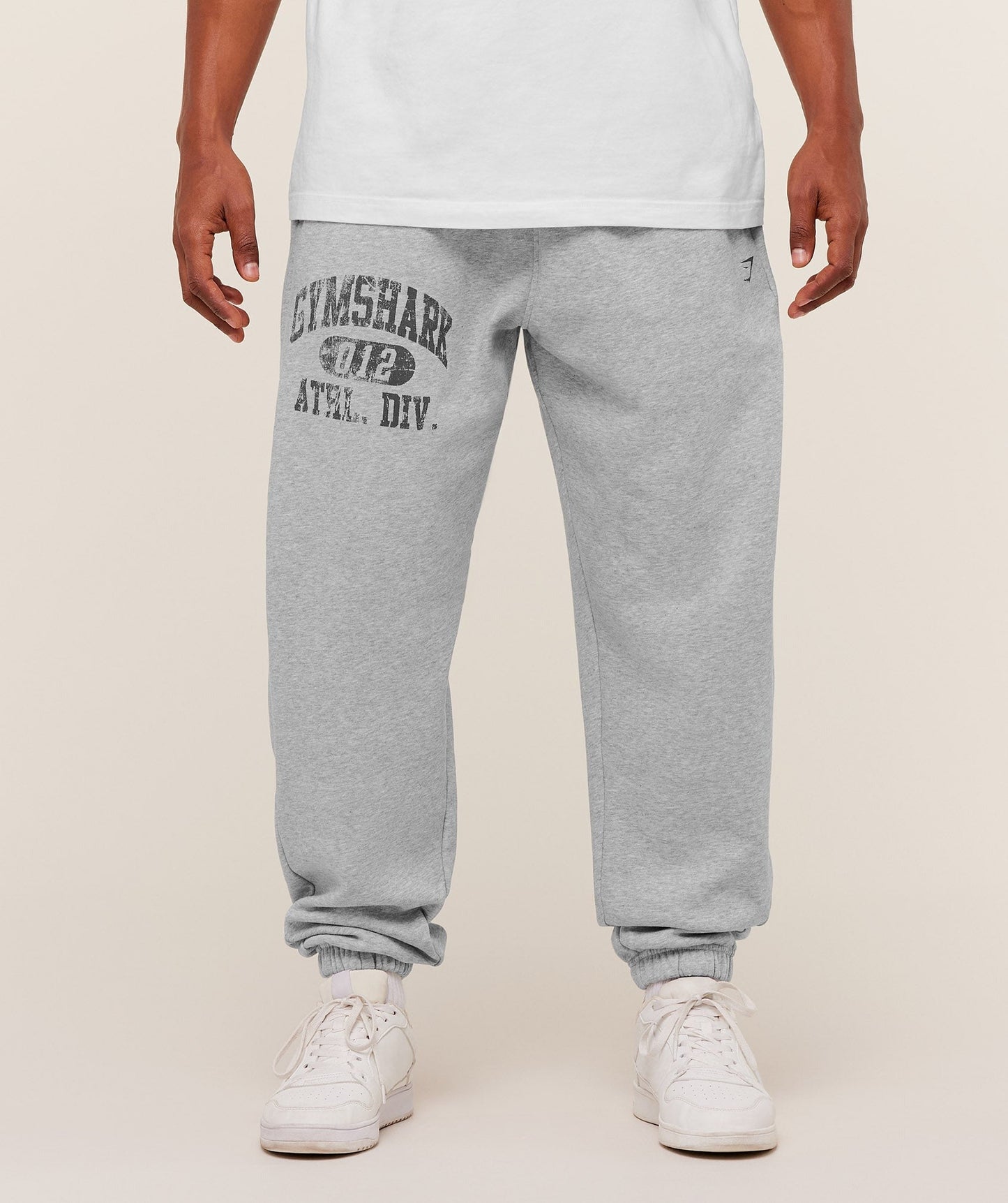 Gymshark Athletic Division Graphic Joggers - Light Grey Core Marl