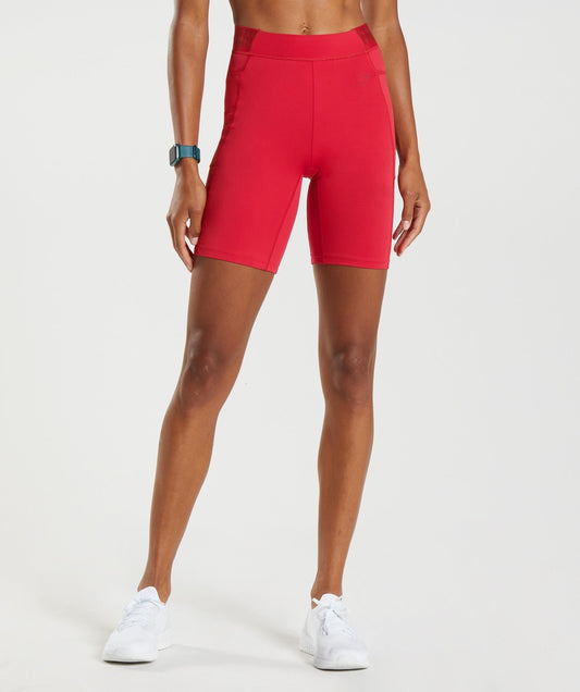 Gymshark Training Brandmark Cycling Shorts - Salsa Red