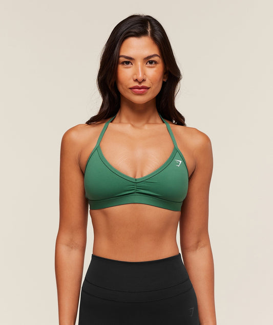 Gymshark Minimal Halterneck Sports Bra - Lift Green