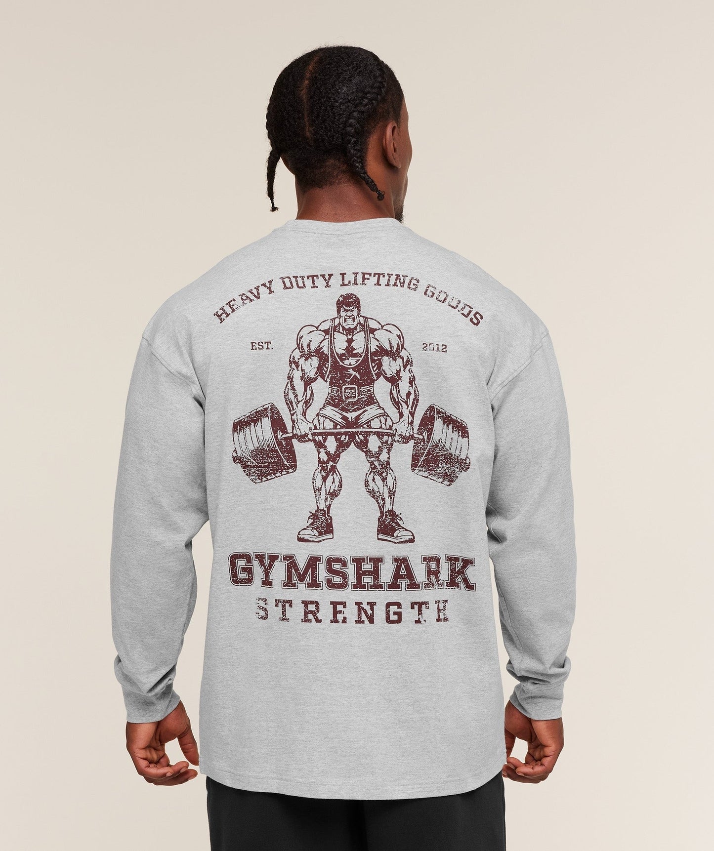 Gymshark Strength Long Sleeve T-Shirt - Light Grey Core Marl