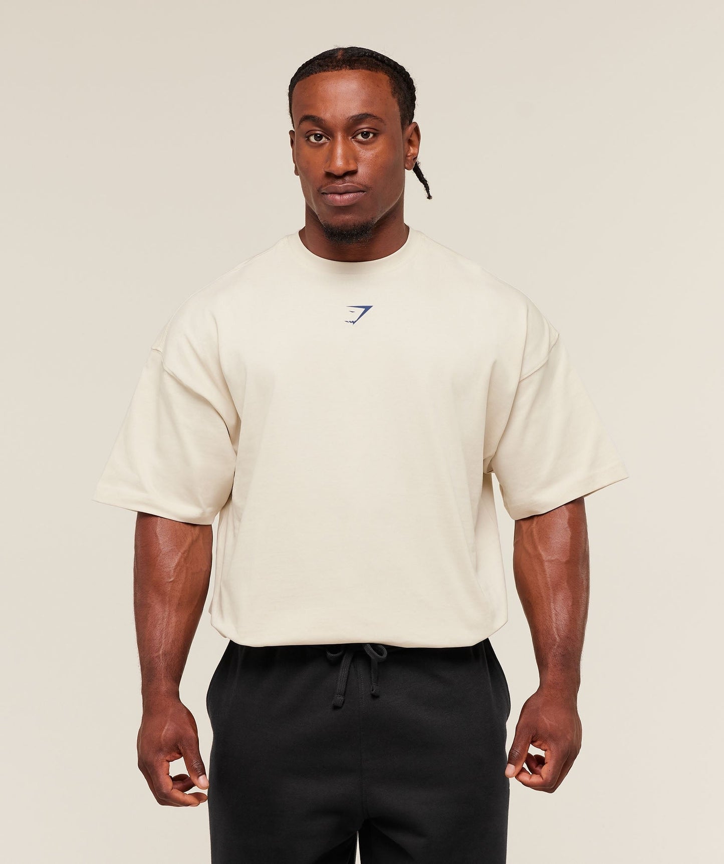 Gymshark Lifting Club T-Shirt - Oat White/Compound Blue