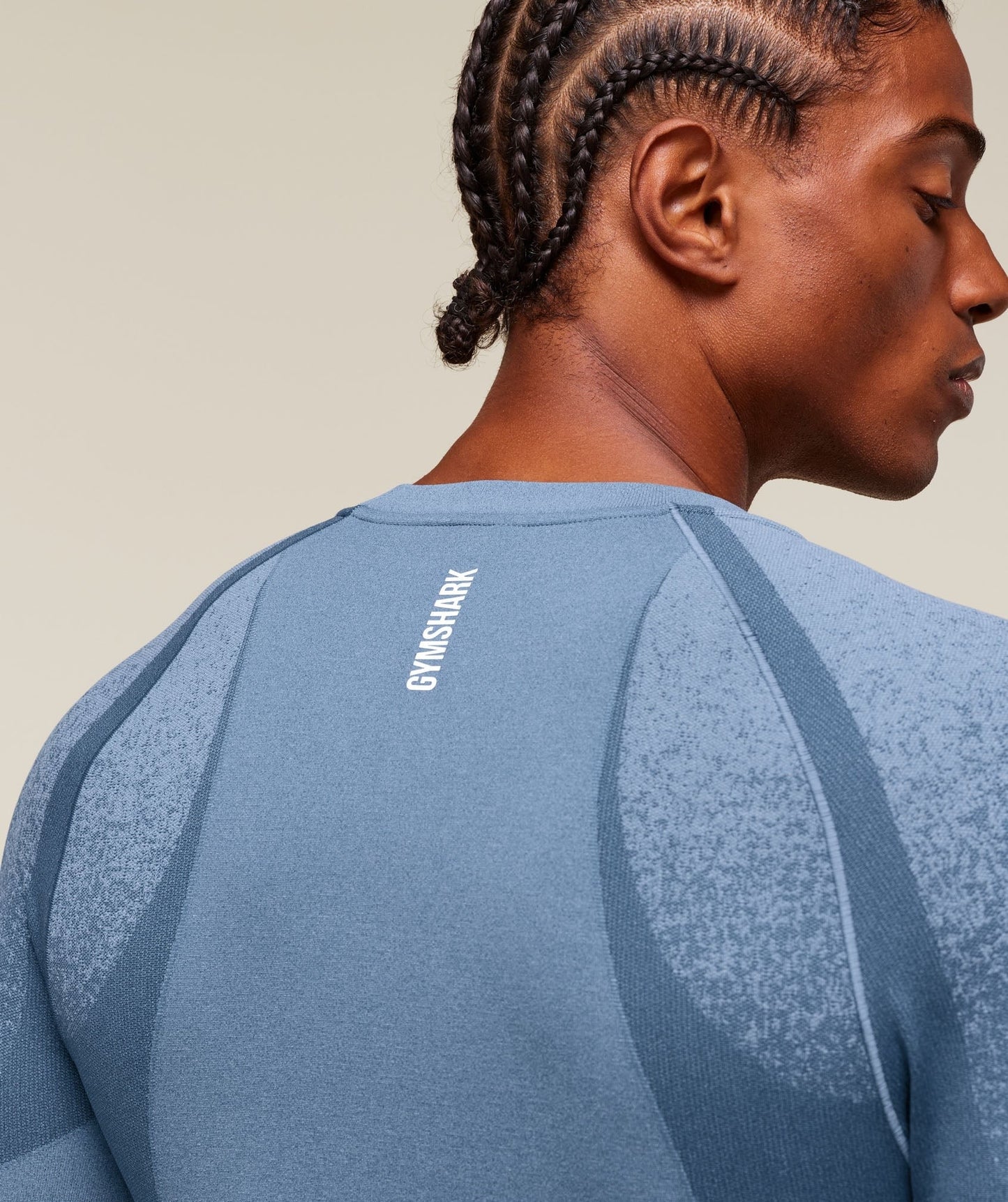 Gymshark Shadow Seamless Long Sleeve T-Shirt - Faded Blue