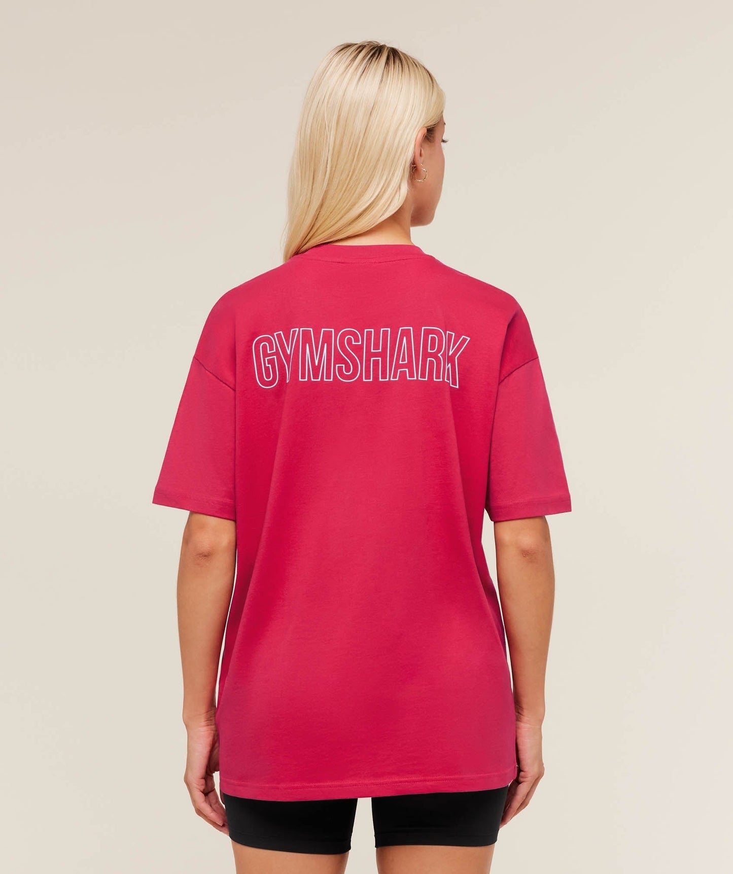 Gymshark Trace Graphic Oversized T-Shirt - Build Pink