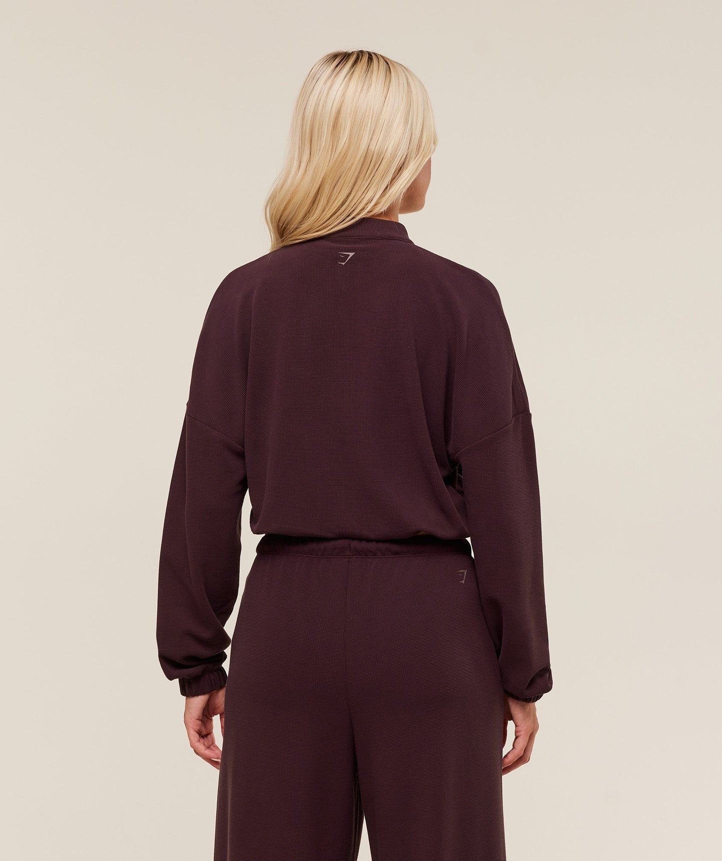 Gymshark Waffle Midi Zip Up Jacket - Cherry Purple