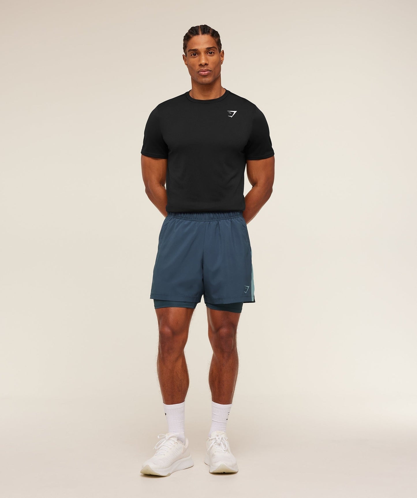 Gymshark Sport 5" 2 in 1 Shorts - Stealth Blue/Storm Blue