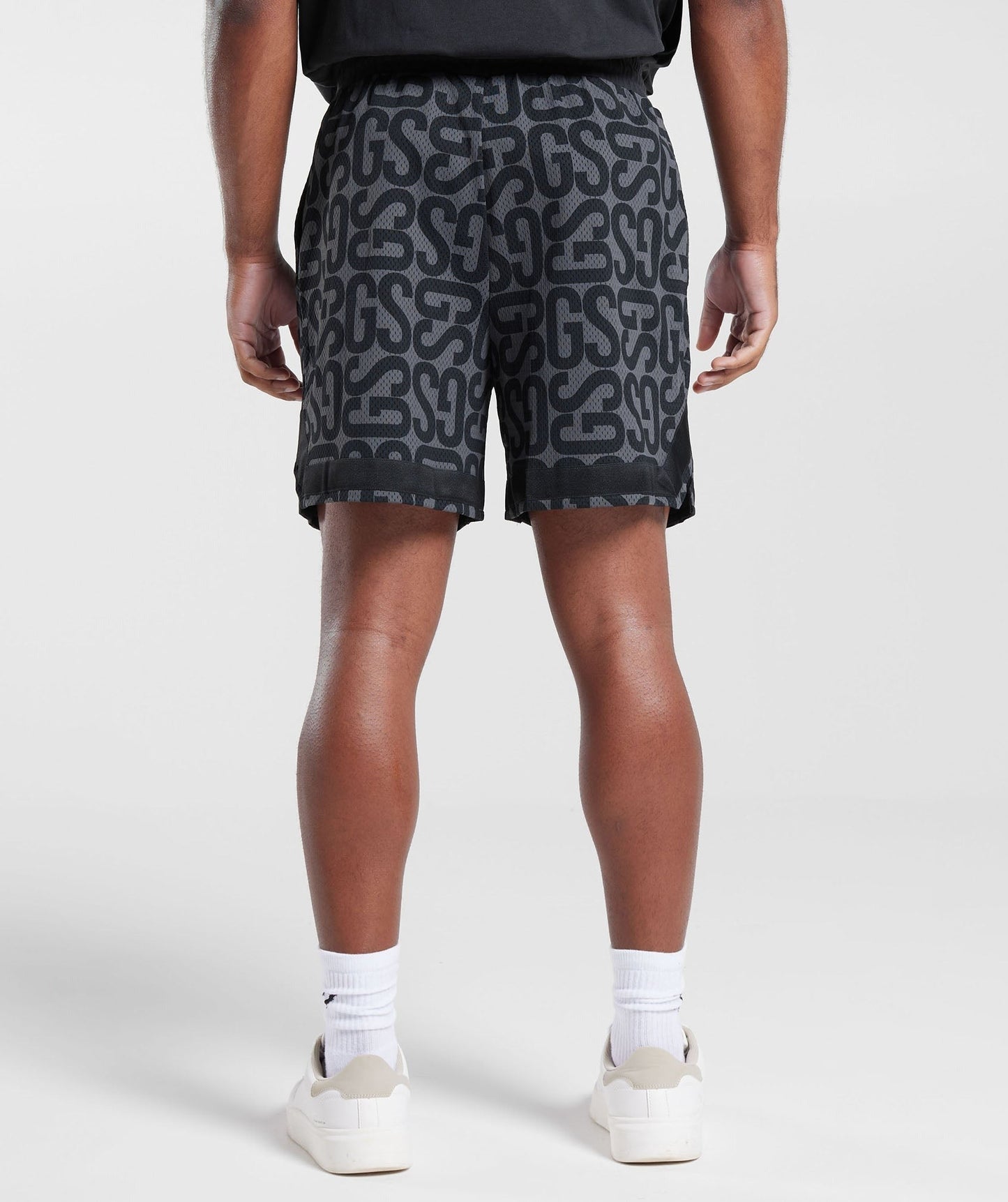 Gymshark Monogram Mesh Shorts - Black/Onyx Grey
