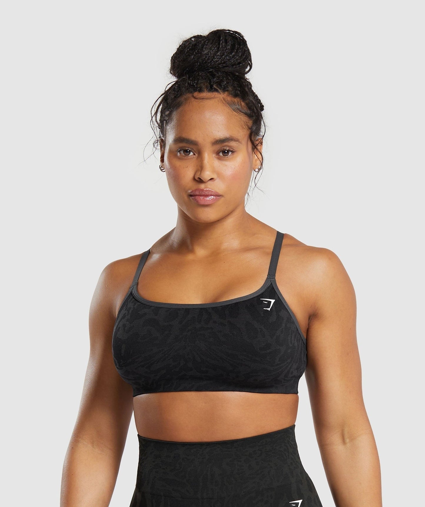 Gymshark Adapt Safari Seamless Sports Bra - Black/Asphalt Grey