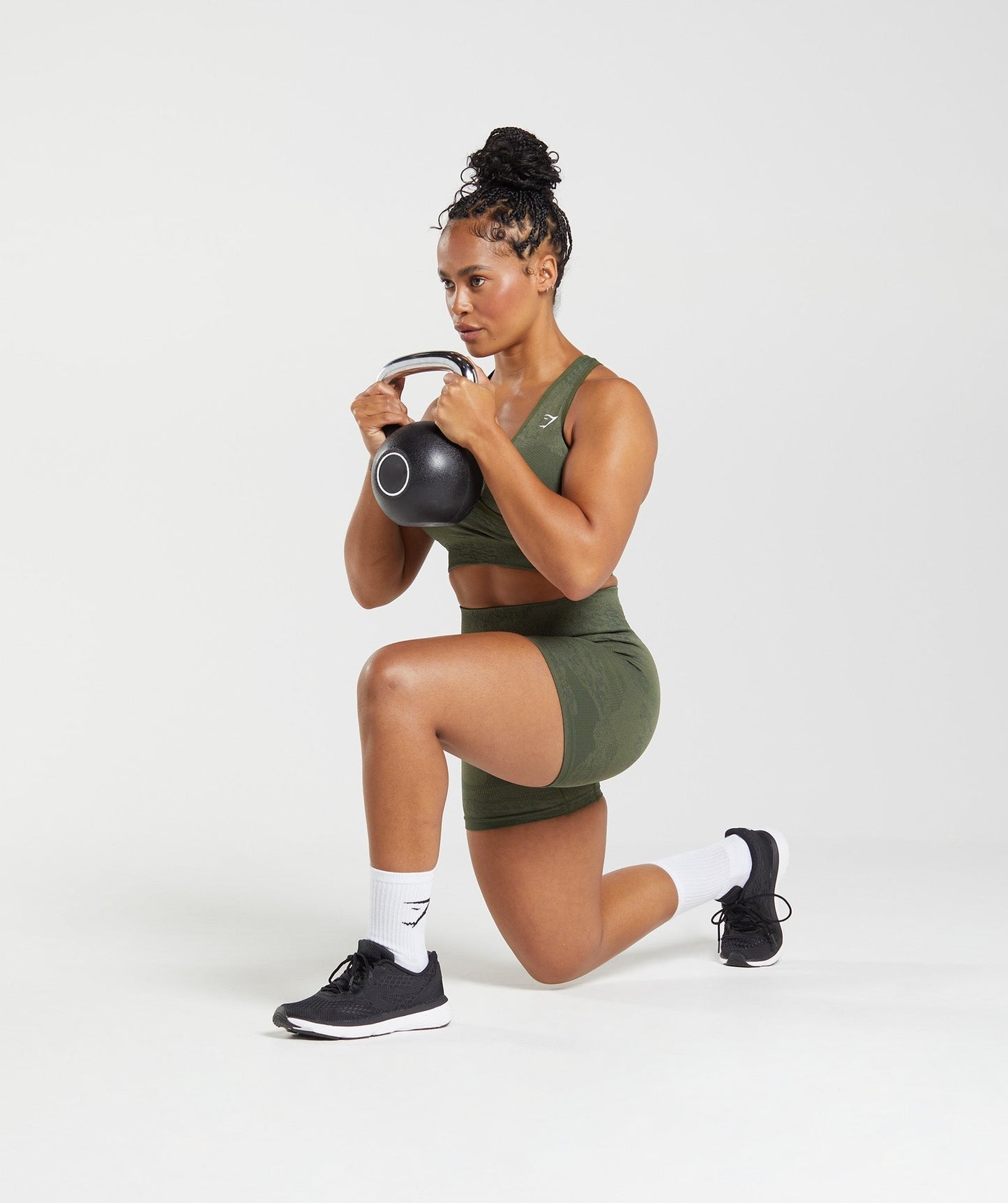 Gymshark Adapt Camo Seamless Shorts - Moss Olive/Core Olive