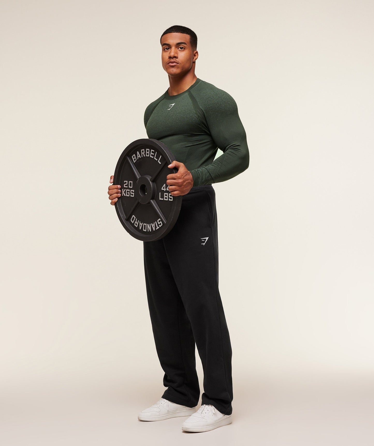 Gymshark Shadow Seamless Long Sleeve T-Shirt - Trail Green