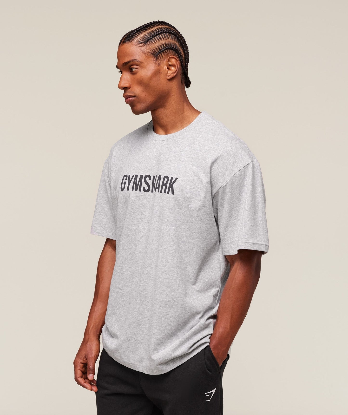 Gymshark Apollo Oversized T-Shirt - Light Grey Marl