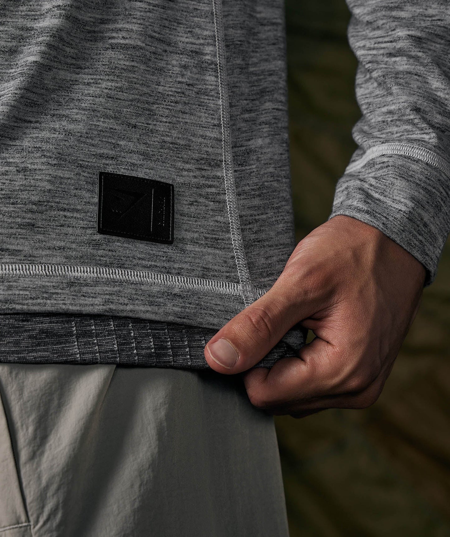 Gymshark Retake Long Sleeve T-Shirt - Light Grey/Graphite Grey Marl