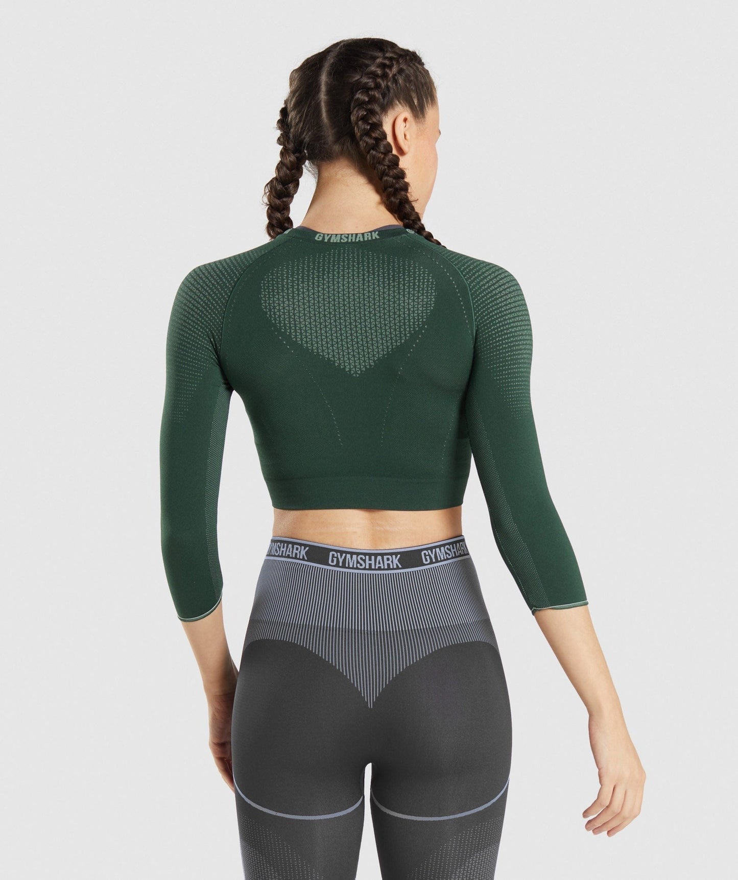 Gymshark Apex Seamless Crop Top - Obsidian Green/Cucumber Green