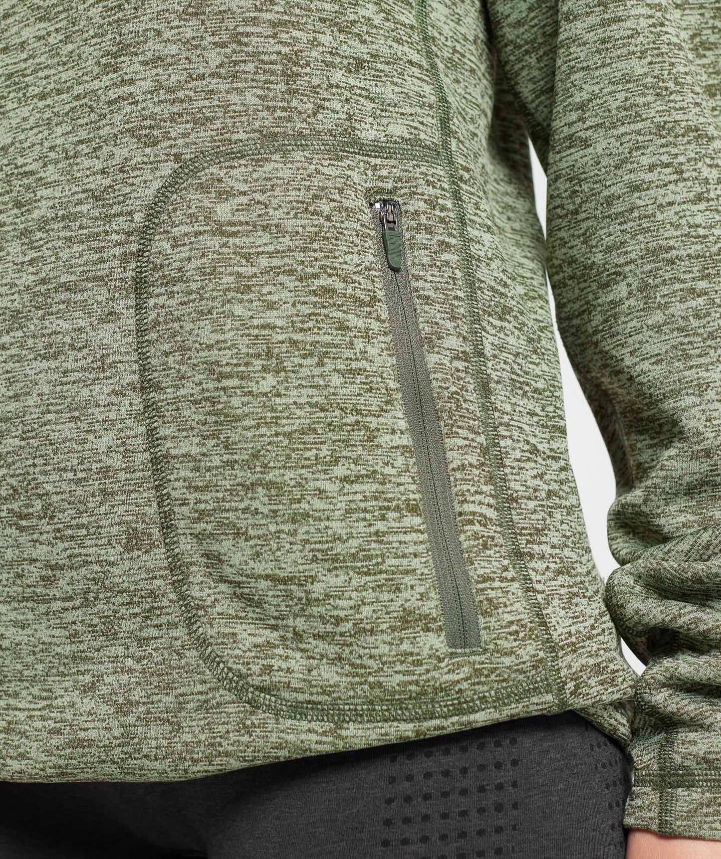 Gymshark Thermal Fleece 1/4 Zip Pullover - Winter Olive/Light Sage Green