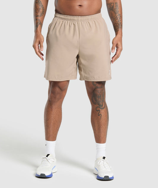 Gymshark Arrival 7" Shorts - Cement Brown