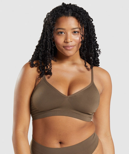 Gymshark Seamless Low Neck Bralette - Walnut Brown